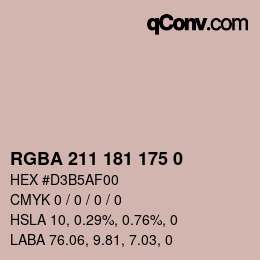 Color code: RGBA 211 181 175 0 | qconv.com