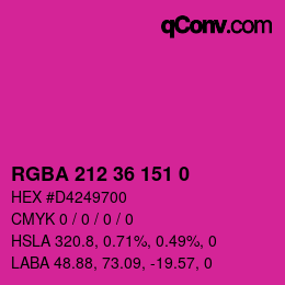 Farbcode: RGBA 212 36 151 0 | qconv.com