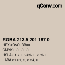 カラーコード: RGBA 213.5 201 187 0 | qconv.com