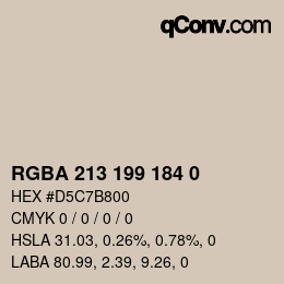 Código de color: RGBA 213 199 184 0 | qconv.com
