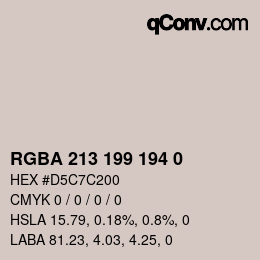 Color code: RGBA 213 199 194 0 | qconv.com