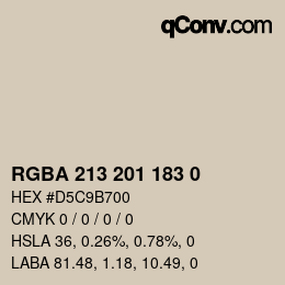 Color code: RGBA 213 201 183 0 | qconv.com