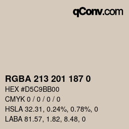 Color code: RGBA 213 201 187 0 | qconv.com