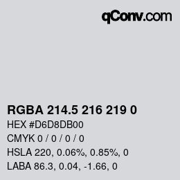 Color code: RGBA 214.5 216 219 0 | qconv.com