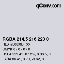 Color code: RGBA 214.5 216 223 0 | qconv.com