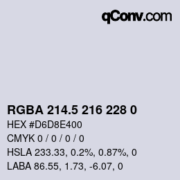 Color code: RGBA 214.5 216 228 0 | qconv.com