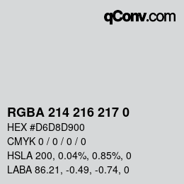 Color code: RGBA 214 216 217 0 | qconv.com