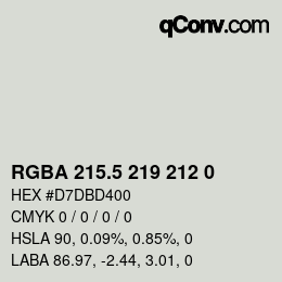 カラーコード: RGBA 215.5 219 212 0 | qconv.com