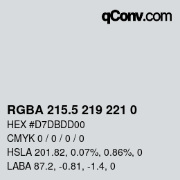 Color code: RGBA 215.5 219 221 0 | qconv.com
