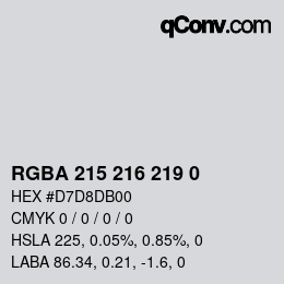 Color code: RGBA 215 216 219 0 | qconv.com