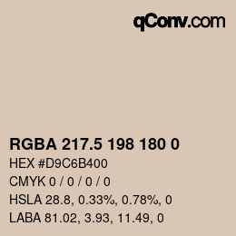 Color code: RGBA 217.5 198 180 0 | qconv.com