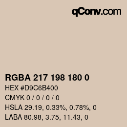 Farbcode: RGBA 217 198 180 0 | qconv.com
