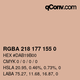 Color code: RGBA 218 177 155 0 | qconv.com