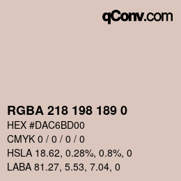 颜色代码: RGBA 218 198 189 0 | qconv.com