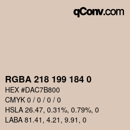 カラーコード: RGBA 218 199 184 0 | qconv.com