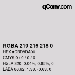 颜色代码: RGBA 219 216 218 0 | qconv.com