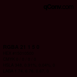 Color code: RGBA 21 1 5 0 | qconv.com