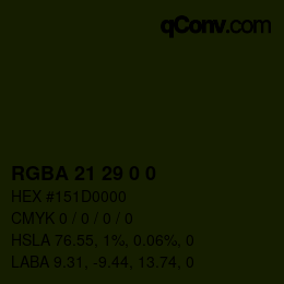 Color code: RGBA 21 29 0 0 | qconv.com