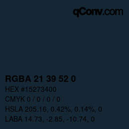 颜色代码: RGBA 21 39 52 0 | qconv.com