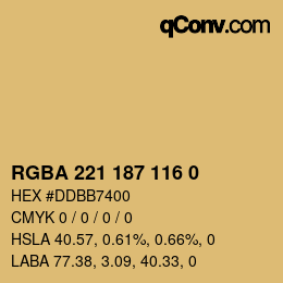 Farbcode: RGBA 221 187 116 0 | qconv.com