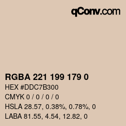 Color code: RGBA 221 199 179 0 | qconv.com