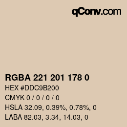 カラーコード: RGBA 221 201 178 0 | qconv.com