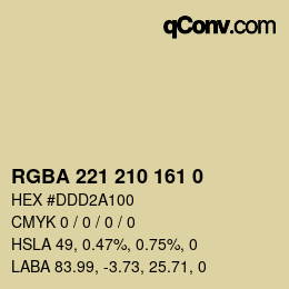 Color code: RGBA 221 210 161 0 | qconv.com
