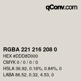 カラーコード: RGBA 221 216 208 0 | qconv.com