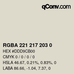 颜色代码: RGBA 221 217 203 0 | qconv.com