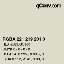 Color code: RGBA 221 219 201 0 | qconv.com