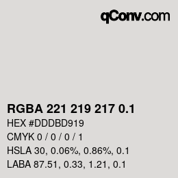 カラーコード: RGBA 221 219 217 0.1 | qconv.com