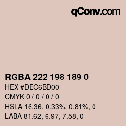 Color code: RGBA 222 198 189 0 | qconv.com
