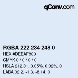 カラーコード: RGBA 222 234 248 0 | qconv.com
