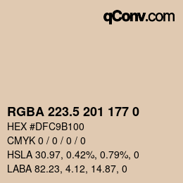 颜色代码: RGBA 223.5 201 177 0 | qconv.com