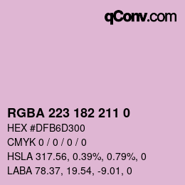 Código de color: RGBA 223 182 211 0 | qconv.com