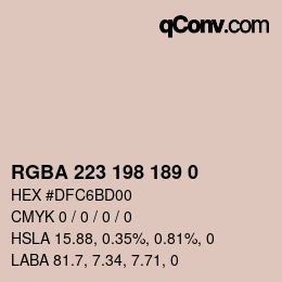 Color code: RGBA 223 198 189 0 | qconv.com