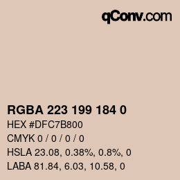 カラーコード: RGBA 223 199 184 0 | qconv.com