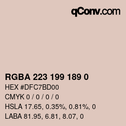 Farbcode: RGBA 223 199 189 0 | qconv.com