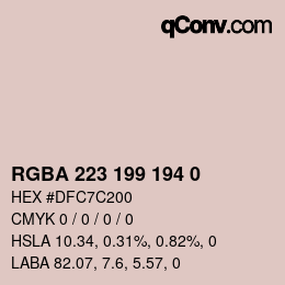 Color code: RGBA 223 199 194 0 | qconv.com