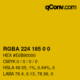 Color code: RGBA 224 185 0 0 | qconv.com