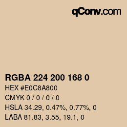Color code: RGBA 224 200 168 0 | qconv.com