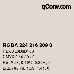 Color code: RGBA 224 216 209 0 | qconv.com