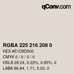 Color code: RGBA 225 216 208 0 | qconv.com