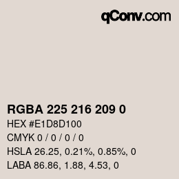 Color code: RGBA 225 216 209 0 | qconv.com