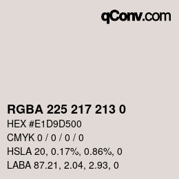 Color code: RGBA 225 217 213 0 | qconv.com