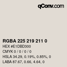 Color code: RGBA 225 219 211 0 | qconv.com