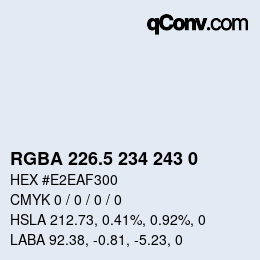 Código de color: RGBA 226.5 234 243 0 | qconv.com