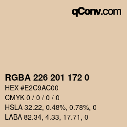 Color code: RGBA 226 201 172 0 | qconv.com