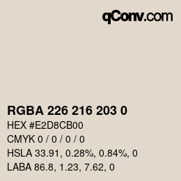 颜色代码: RGBA 226 216 203 0 | qconv.com