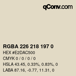 Color code: RGBA 226 218 197 0 | qconv.com